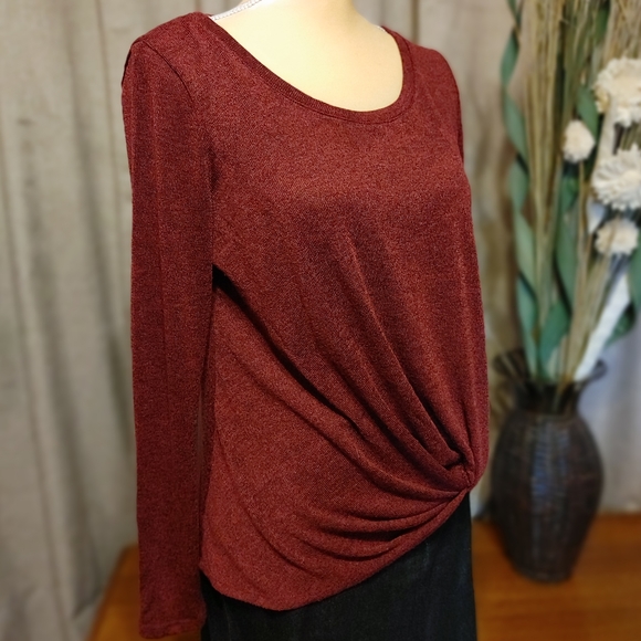 Peyton Jensen wine color leightweight sweater sz S - Picture 2 of 7